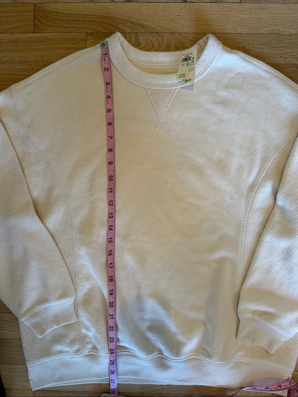 Aerie Light Oatmeal Crew Oversized Sweatshirt - size Small
